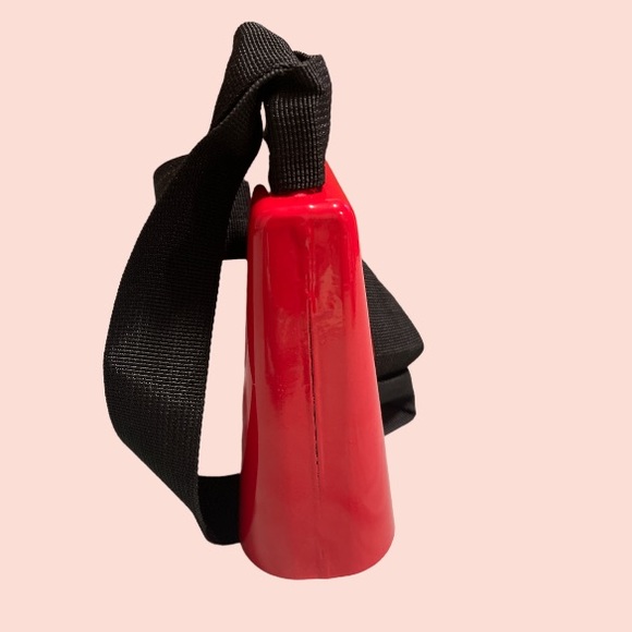 Red Cowbell with Black Handle Strap - Picture 7 of 8